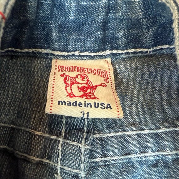 True Religion Jeans Joey Super T Straight Leg Distressed Womens 31x34 - Picture 7 of 10